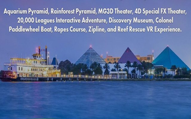 Moody Gardens Pyramids on The Blue Plate Special