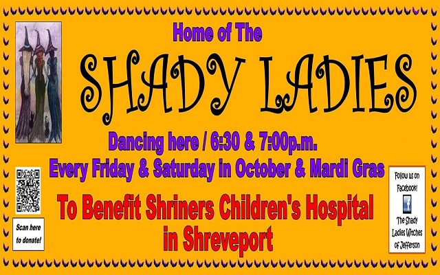 <h1 class="tribe-events-single-event-title">Shady Ladies Witches of Jefferson dancing to benefit Shriners Childrens Hospital @ Made In The Shade</h1>