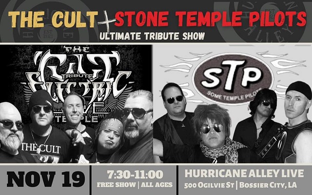 <h1 class="tribe-events-single-event-title">The Cult & Stone Temple Pilots Ultimate Tribute Show @ Hurricane Alley (Bossier City, La)</h1>