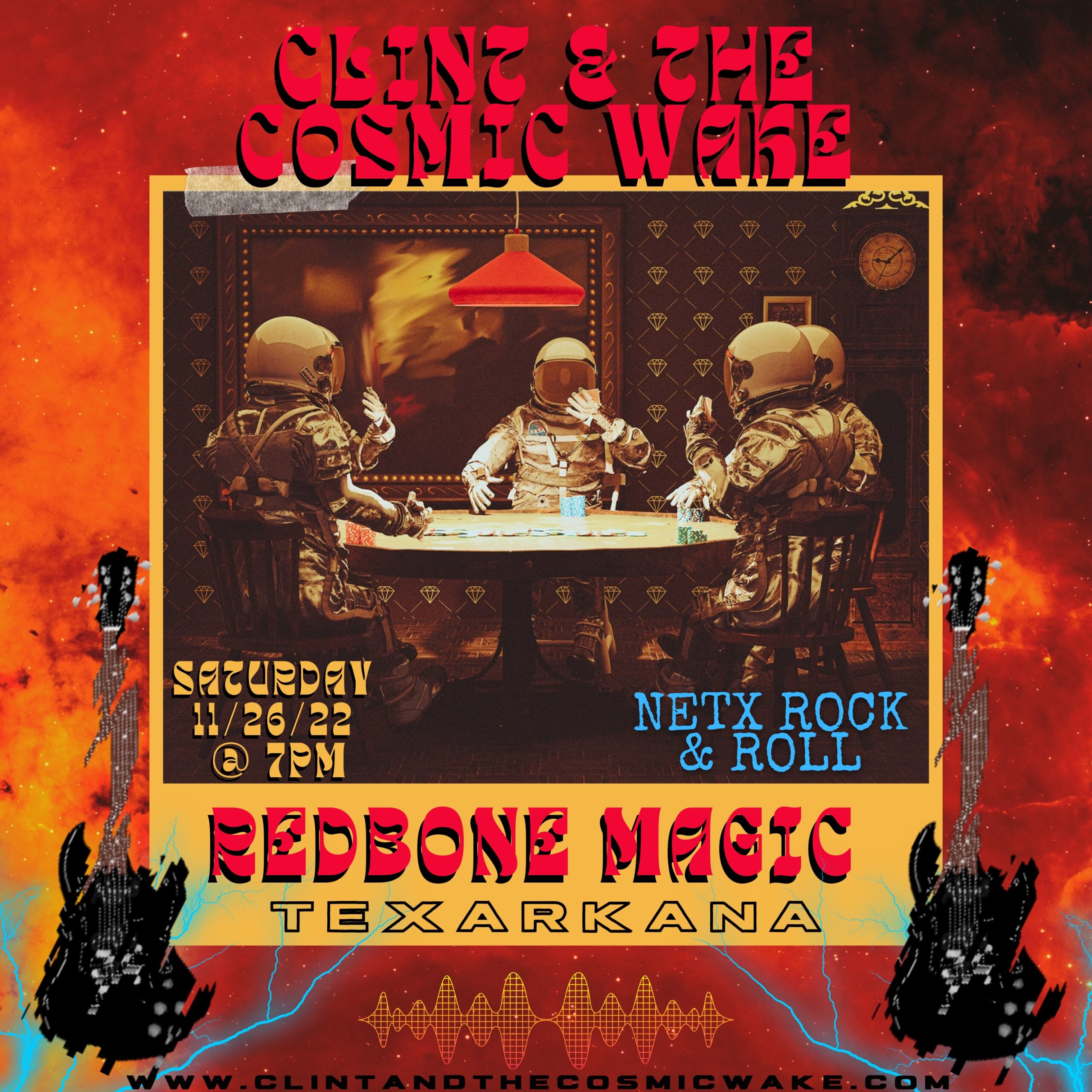 <h1 class="tribe-events-single-event-title">Clint & The Cosmic Wake @ RedBone Magic Brewing (Texarkana)</h1>