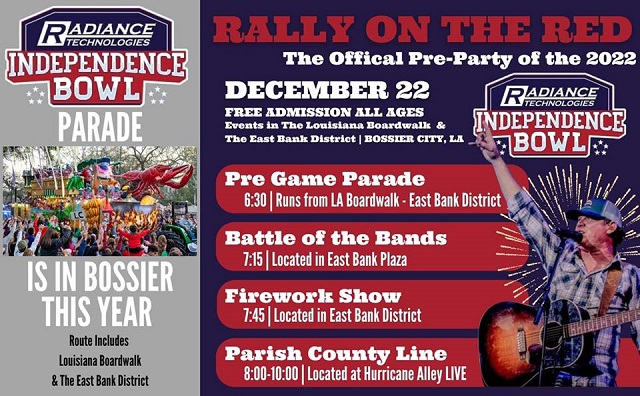 <h1 class="tribe-events-single-event-title">Independence Bowl Parade, Fireworks, Battle of the Bands & Parish County Line band @ East Bank District (Bossier City, La)</h1>