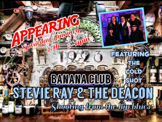 <h1 class="tribe-events-single-event-title">Stevie Ray & The Deacon w/ The Cold Shot @ 1923 Banana Club (Texarkana)</h1>