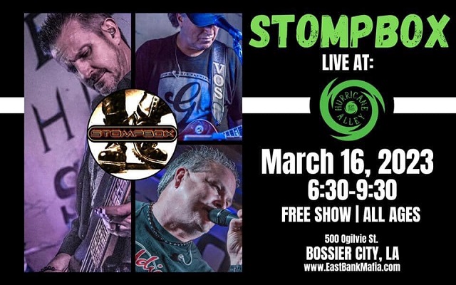 <h1 class="tribe-events-single-event-title">StompBox @ Hurricane Alley (Bossier City East Bank District, LA)</h1>