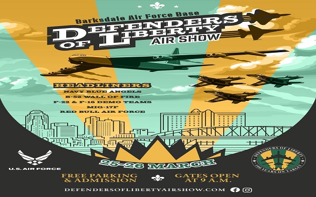 <h1 class="tribe-events-single-event-title">Barksdale Defenders of Liberty Air Show @ Barksdale Air Force Base (Bossier City, LA)</h1>