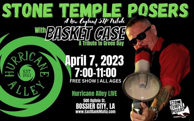 <h1 class="tribe-events-single-event-title">Stone Temple Posers & Basket Case @ Hurricane Alley (Bossier City East Bank District, LA)</h1>
