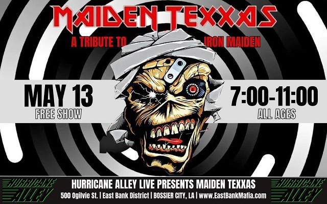 <h1 class="tribe-events-single-event-title">Maiden Texxas (Iron Maiden tribute) @ Hurricane Alley (Bossier City, LA)</h1>