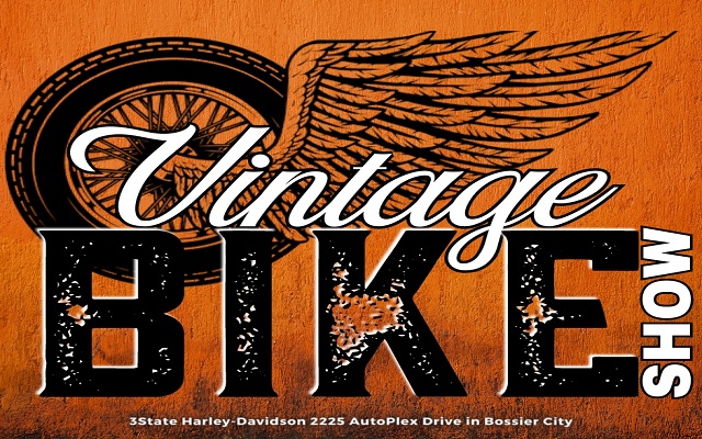 <h1 class="tribe-events-single-event-title">Annual Vintage Bike Show w/ awards & Louisiana Pothole on stage @ 3 States Harley Davidson (Bossier City, LA)</h1>