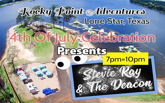 <h1 class="tribe-events-single-event-title">Stevie Ray & The Deacon band & fireworks show @ Rocky Point Adventures (Lone Star, TX)</h1>