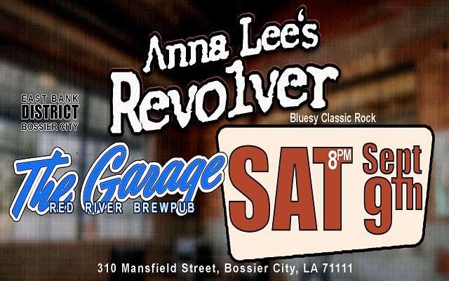 <h1 class="tribe-events-single-event-title">Anna Lee’s Revolver @ Red River BrewPub Garage (Bossier City East Bank District, LA)</h1>