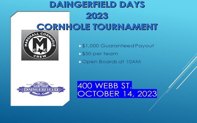 <h1 class="tribe-events-single-event-title">Daingerfield Days $1000 Corn Hole Tournament @ Downtown City Park (Dangerfield, TX)</h1>