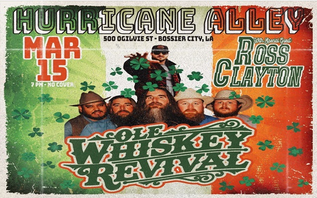 <h1 class="tribe-events-single-event-title">Ole Whiskey Revival & Ross Clayton @ Hurricane Alley (Bossier City East Bank District, LA)</h1>