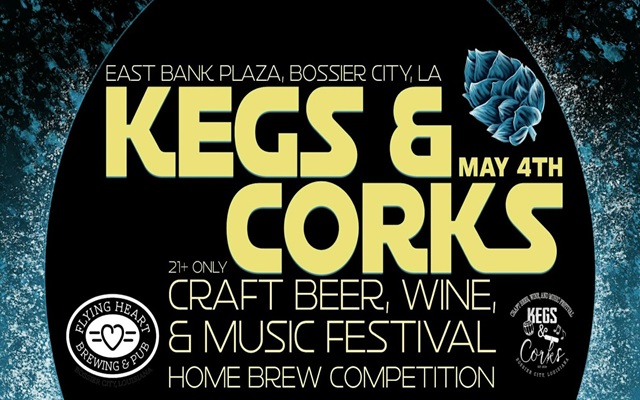 <h1 class="tribe-events-single-event-title">Kegs & Corks Craft Beer, Wine & Music Festival @ East Bank Plaza (Bossier City, LA)</h1>