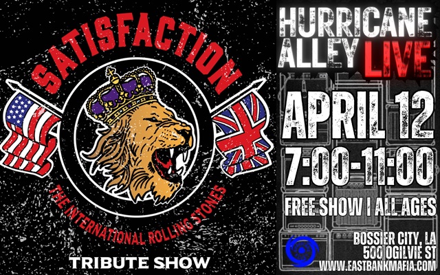 <h1 class="tribe-events-single-event-title">Satisfaction: A Tribute to the Rolling Stones band @ Hurricane Alley (Bossier City, LA)</h1>